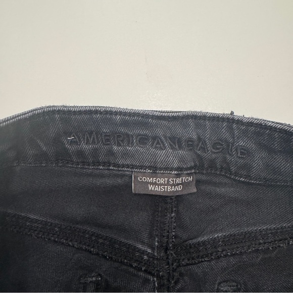 American Eagle black Jean shorts distressed size 0 - Picture 3 of 6